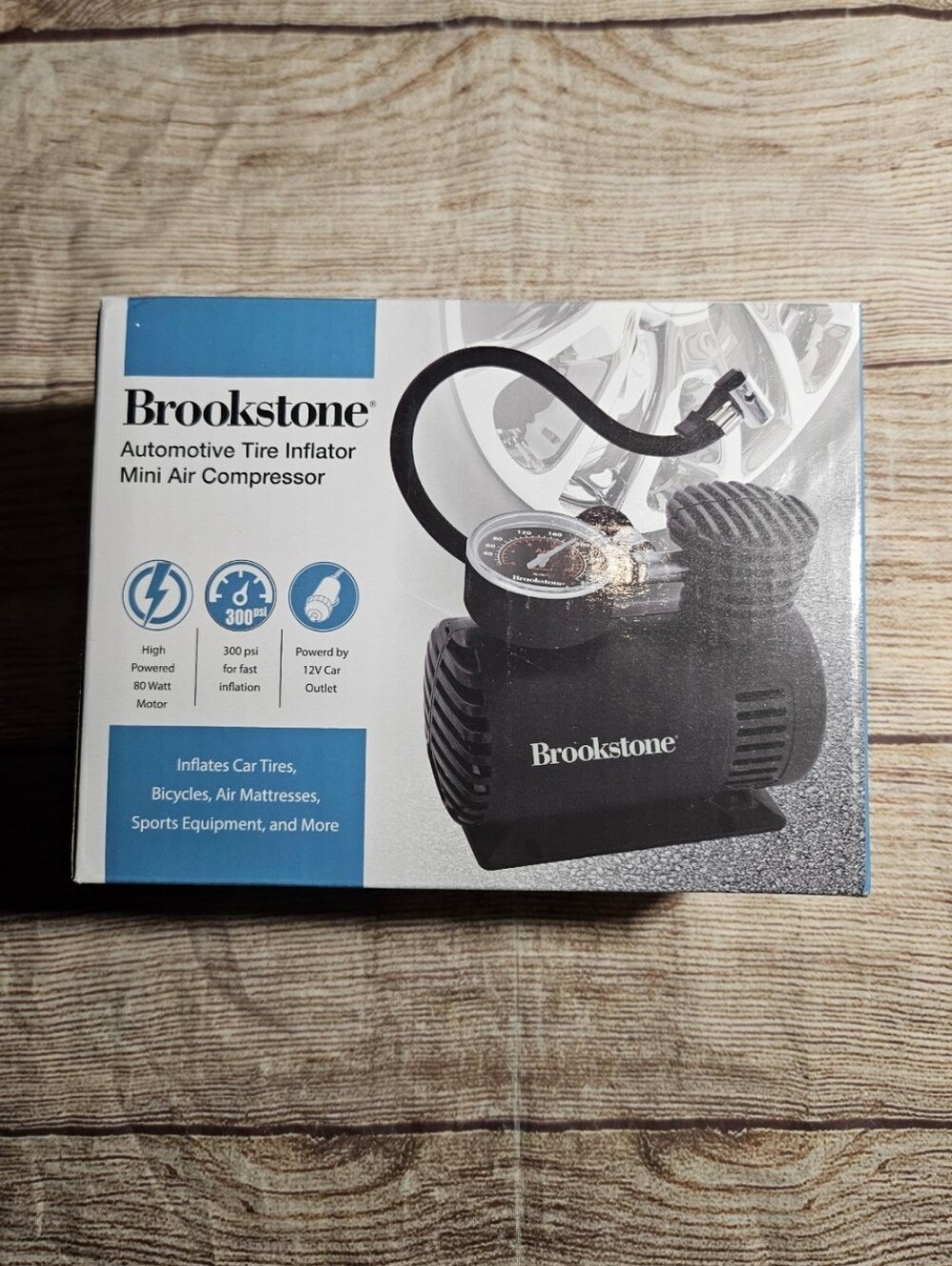 Brookstone automotive tire inflator mini air compressor
